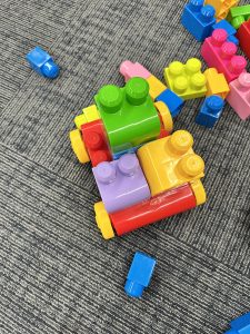 Image of a car made of Duplo blocks