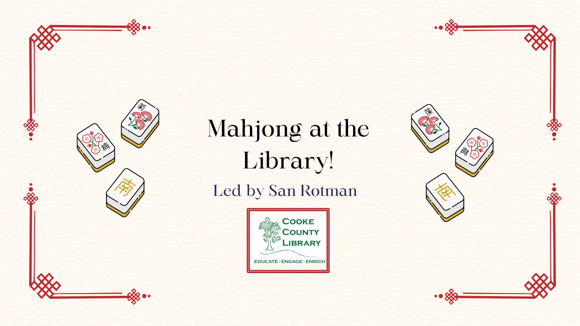 mahjong tiles around event name